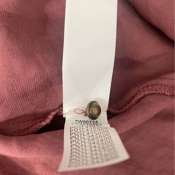 Lucky Brand Womens Long Sleeves Tie Neck Drop Waist Dress Size Small Rose Mauve - Picture 11 of 11